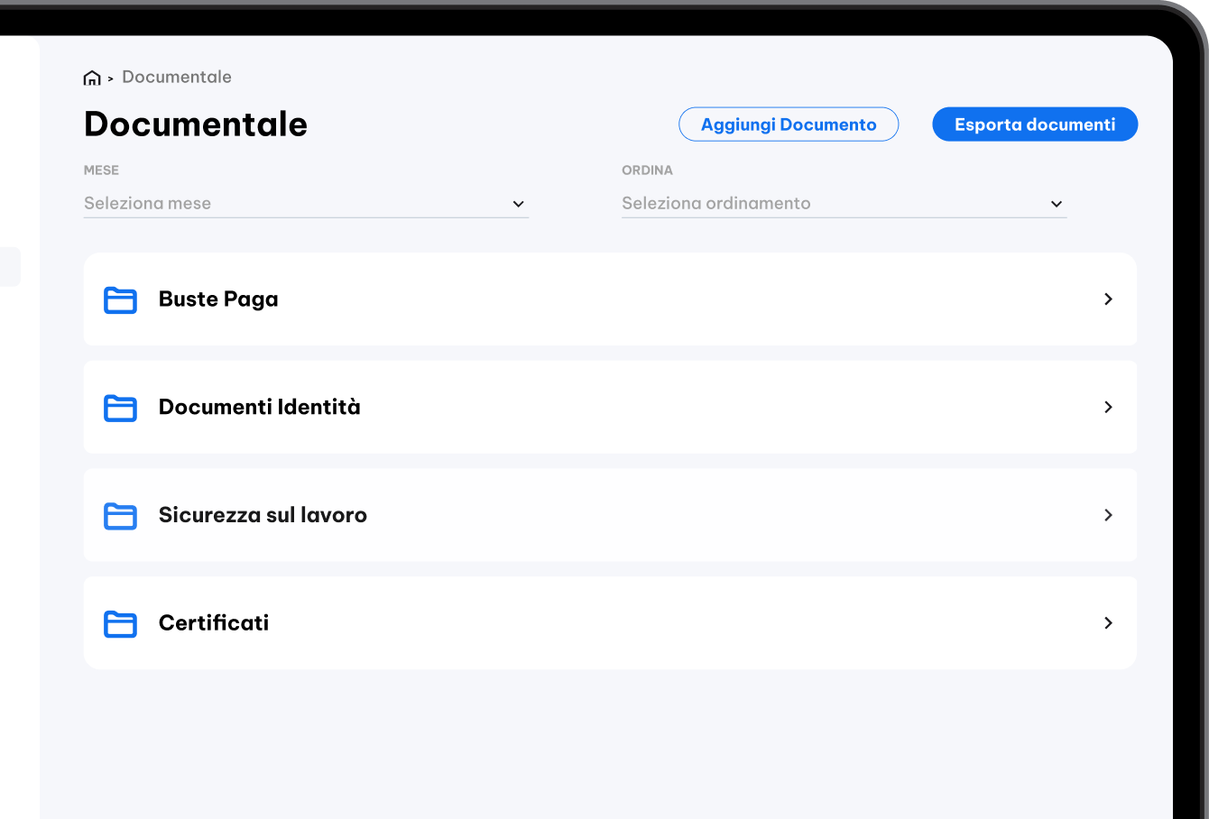 Documentale Pagai su tablet